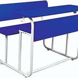 ALKOSIGN Dual Seater Bench with Back Support Desk - Sturdy Cast Iron Frame with Pre Laminated MDF Board Top (for School) (Blue)…-image-26