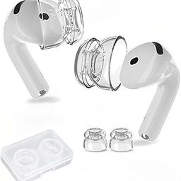 AUDIOCULAR DuoFit Double Flange Eartips for AirPods 3 & 4 | Soft Silicone Replacement Tips | Anti-Slip, Pain-Reducing Fit | Fits Charging Case | Secure & Comfortable Seal (Medium)-image-43