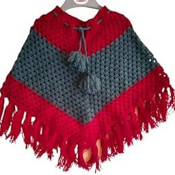 Girl Hand Knitted Woolen Poncho-picture-35