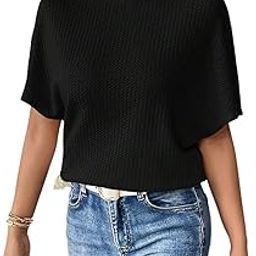 Women’s Reversible Waffle Top | Self Design | Boat Neck | Batwing Sleeves | Super Soft, Stretchable Cotton | Casual, Contemporary Fit | Multiple-image-41