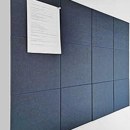 DECORITA Large Office Cork Board Alternative - 47"x35" 12 Pack Felt Wall Tiles with Safe Removable Adhesive, Cork Boards for Walls Office Pin Board Tack Board Cork Board 48 x 36 – Dark Blue-image-5