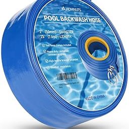 HOMNUTS Pool Backwash Hose 2 IN x 25 FT Blue Pool Pipes with Two Stainless Steel Clamps for Swimming Pool, Garden, Water Transfer-image-76