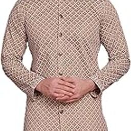 Men's Sequin Chikankari Front Open Kurtas-picture-1