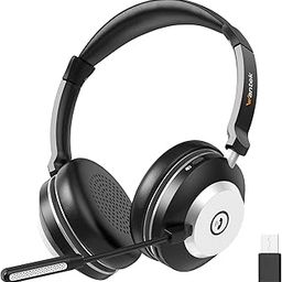 Wireless Headset with Mic for Work,Bluetooth Headphone with Noise Cancelling Microphone,2.4G USB Dongle & Mic Mute for Laptop/Computer/Cell Phones/Office/Remote Work/Call Center/Zoom/Teams/Skype-10