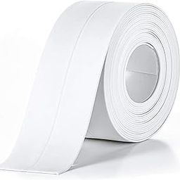 HEXONIQ® Bathroom Sealant Caulk Strip PE Self Adhesive Tape, Waterproof & Anti Mould Seal Strip Wall Sealing Tape for Kitchen Bathtub Sink Toilet Wall Edge Protector (W-2.2cm x L-3.2m) (White, 1 Pcs)-image-27