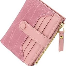 Women Purse Card Bag Fashion Pink PU Wallet for Women Card Holder Multi Compartment Purse Bag Cash Bag Snap Button Closure Cash Bag Purse Bag Gift for Women, 11.5x9cm-image-24