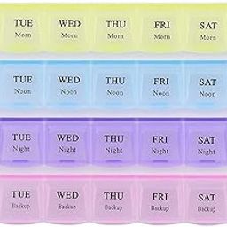 VANITA'S CREATION Daily Planner Portable Travel Container Pill Box For 28 Days or 4 Week Tablet Medicine Organizer-image-84
