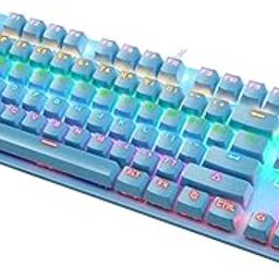 MERISHOPP K550 Mechanical Gaming Keyboard Wired Keyboard 87 Keys RGB Backlit Blue|Computers/Tablets & Networking | Keyboards Mice & Pointers | Keyboard & Mouse Bundles-10