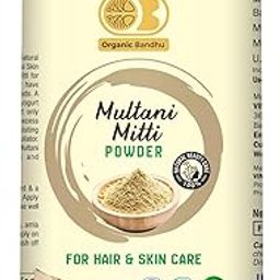 Organic Bandhu Natural Skincare Set, Multani Mitti Powder 200g and Rose Water 50mL, for Hair and Face Care-23
