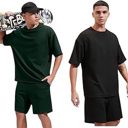 Men's 2-Piece Gym Set of 2 Athletic Short Sleeve T-Shirt & Shorts with Pockets Quick Dry Activewear for Workout Sports-picture-26