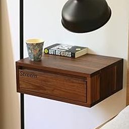 Streem Furniture Wooden Bedside Table for Bedroom | Wooden Nightstand Lamp Table with 1 Drawer (Style-01)-image-46