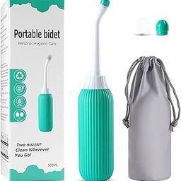 LISAMED Portable Bidet Sprayer, 500ml Travel Bidet Bottle with Dual Nozzles, Personal Hygiene Care-image-23