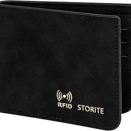 Men's Wallet PU Leather RFID Blocking Money Wallet Zipper Coin Purse for Men (Black-21 x 9 x 2 cm)-image-16
