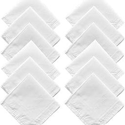 Men's Cotton Handkerchief Hanky (King Size - 48cm x 48cm) - Pack Of 12 (Handkerchiefs Plain White)-picture-34