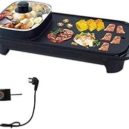 MVM Enterprise 2 in 1 Multifunctional Nonstick Electric BBQ Raclette Hotpot with Grill Pan (Black)-picture-18