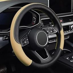 CARIZO ComfyGrip Steering Wheel Cover Black & Beige, Antislip Grip, Odourless Material, Sporty Premium Look, Compatible with Hyundai Creta (Type-I) 2015-2020-image-61