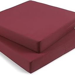 Tromlycs Outdoor Chair Cushions for Patio Furniture Set of 2 Seat Waterproof Outside 19x19 Inch Square with Ties Burgundy Maroon-image-38