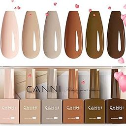 CANNI 9ml Hema-Free Gel Nail Polish Set- 6Pcs Nail Gel Manicure Kit, Soak Off LED Polish DIY at Home Salon Gifts for Women Girls (2310)-image-17