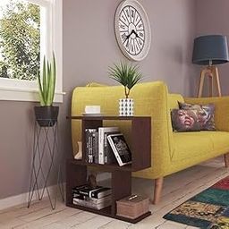 WIQOWEG Engineered Wood Side Table, Narrow End Table, Simple Bedside Table Nightstand,Medium Bookshelf Bookcase, Display Rack For Bathroom, Bedroom, Living Room And Office (Brown)-image-65
