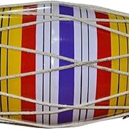 SAI Musicals Wooden Baby Dholak, Multi Colour-29
