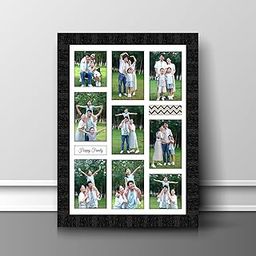 K1Gifts Personalized Photo Collage Frame, Anniversary Photo Collage Gift, Wedding Gift, For Friend, Birthday Gift, Valentine's day Family Frame 01, Plastic, Rectangular, Wall Mount, Black, 10.9 Cm-11