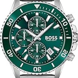 Admiral Qtz Fashion Chrono Green Round Dial Men's Analog Watch|Stainless Steel Material|Silver Color Band - 1513905-picture-18