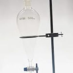 ISKO® Borosilicate Glass Separating Funnel with Stand, Glass and plastic Stopper and leakage proof PTFE Stopcock (250ML)-29