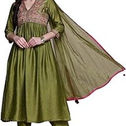 Green Ashfi Solid Kurta With Salwar And Dupatta-image-10