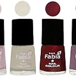 SMC Fabia Platinum Collection 6 ml each Set of 6 High Shine Long Lasting Nail Polish Colors,04431-9