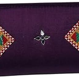 Silk Clutch Bag for Women – Hand Embroidered Wallet with Glass Work | Festive Smart Purse for Rakhi, Wedding & Gifting | Elegant Ethnic Hand Clutch-image-56