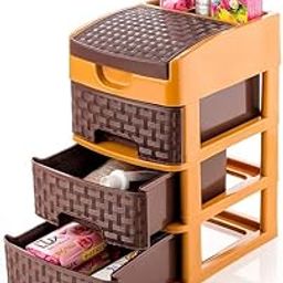 Infinex Plastic Multipurpose 3 Layer Drawer System Organizer Rack for Home and Kitchen 3 Layer Drawer Plastic Modular Chest Storage Organizer (3 XL - Dark Brown)-image-49