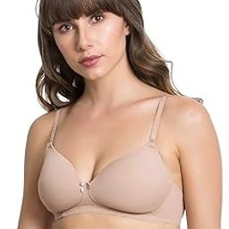 Women's Cotton Elastane Wire Free T-Shirt 3/4Th Coverage Padded Non Wired Bra-image-63