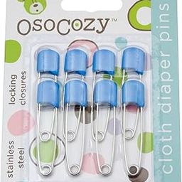 OsoCozy Diaper Pins - {Blue} - Sturdy, Stainless Steel Diaper Pins with Safe Locking Closures - Use for Special Events, Crafts or Colorful Laundry Pins-image-47