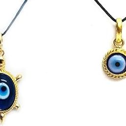 Set Of Evil Eye Tortoise And Round Evil Eye Ashtadhatu Pendant For Protection For Men And Women-image-4