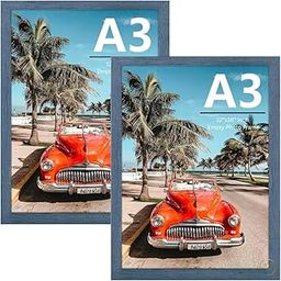 AbhiKalpya Art Studio Blue A3 Size Wall Photo Frame 12X16 Inch | Extra Large Size Acrylic Photo Frames | Big Oversize Picture Frames For Bedroom, Home & Office | (30x40 cms) BLUE Set of (2)-image-7