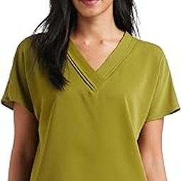 Women Polyester Regular Fit Half Sleeve V Neck Formal Top-image-87