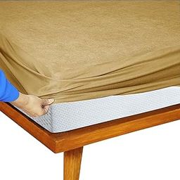 Feelme Mattress Protector Queen Size Waterproof Mattress Cover Ideal for Queen Bed (72x66 Inch / 6x5.5 Feet Beige)-image-75