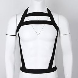 Men Hollow Out Halter Elastic Body Chest Strap Harness Gay Costume Black | Mens Clothing |Other Mens Clothing-picture-20