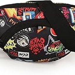 Polyester Waist Pack Travel Handy Hiking Zip Pouch Document Money Phone Belt Sport Bag for Men and Women and Adult | Multicolor | Simple Printted Black Zip Waist Bag-image-89