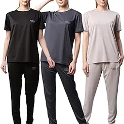 mack jonney Dryfit Lycra Solid Tracksuit Co-ord Sets for Women (Pack of 3)-DRYFIT_T_D10_BLK_GRY_L.GRY_006-P-picture-12