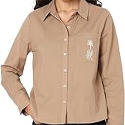 Women's Solid Regular Fit Shirt with Embroidered Detailing | Desk-to-Dinner' Soft Formal Shirt-picture-15