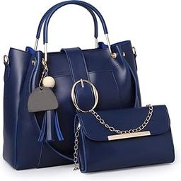 ? Women's PU Leather Combo Handbag With Sling Bag (Set Of 2) (Blue)-image-58