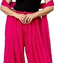 Woman's Plain Cotton Semi Patiala Salwar with Dupatta|| Free Size || Plain Patiala || Semi Patiala Pants-image-60
