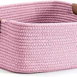 ALBY® Jute Cotton Storage Gift Basket, Rectangle case for Closet, Packing, Wedding Organizer Box Jute Basket Handwoven Eco-Friendly Basket Bins Organizer 12 X 8 X 5 INCH (BABY PINK)-image-98