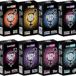 NOTTY BOY Raised Dotted, Extra Luricated, Delay, 1500 Dots, 4in1, Ultra Ribbed, 3in1 And Super Slim Condoms - 80 Count-17