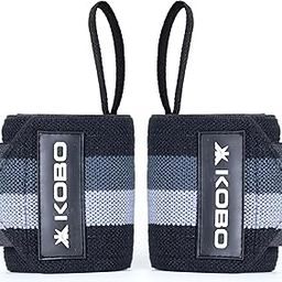 Kobo Camouflage Grey Wrist Wraps with Thumb Loop - Professional Wrist Support Braces for Men & Women - Weight Lifting Cross Fitnesspowerliftingstrength Training-image-100