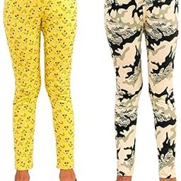 Leggings for Girls Regular Fit Super Cotton Lycra Printed Combo Legging (Size_2-12 Years, Colour_Multicolor_Yellow & Beige, Pack of 2)-picture-19
