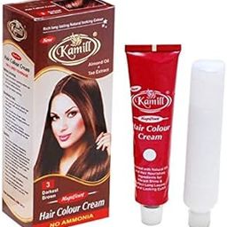 Darkest Brown (3) Hair Color Cream With Almond Oil+Tea Extract,Natural Hair Color, 100% Organic Hair Colour for women And Men 200G-image-64