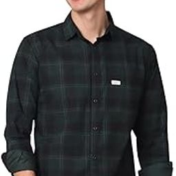 Comfort Cotton Slim Fit Checked Casual Shirt for Men-picture-1