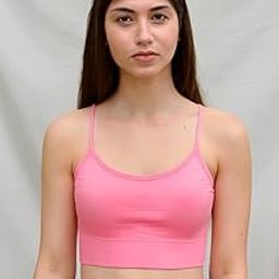 Solid Pink Backless Seamless Cami Non-Padded Sports Bra for Women | Comfortable and Stylish Activewear | M-image-42